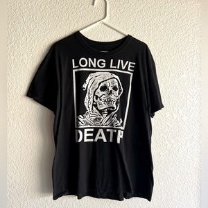 Mens Size XL Crewneck Graphic Tee Shirt Black “Long Live Death” Cotton